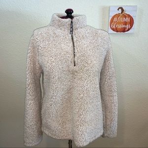 Time and True Women's Snow Tipped Quarter Zip Jacket, Medium.